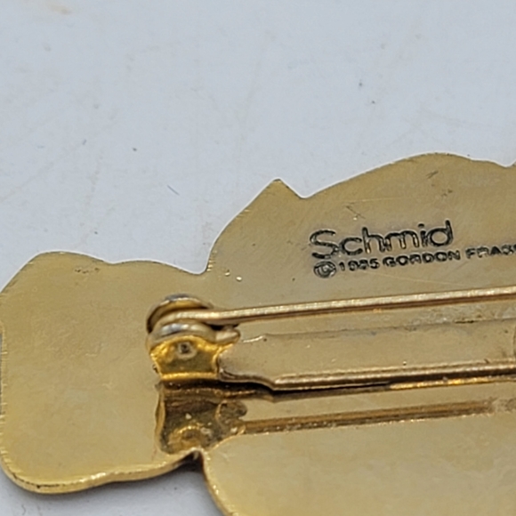 Schmid Gordon Fraser Teddy Bear Sailor Suit Sailboat Enamel Brooch Pin 80s Vtg - Picture 8 of 11